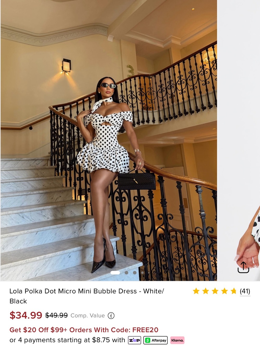 Fashion nova Lola polka dot micro mini bubble dress - Picture 5 of 5